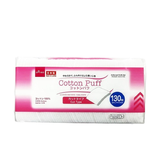 Daiso Cut Type Cotton Puffs - 130 pc